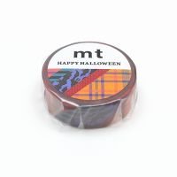 mt Halloween check stripe (MTHALL22) / เทปตกแต่งวาชิ ลาย Halloween check stripe แบรนด์ mt masking tape ประเทศญี่ปุ่น