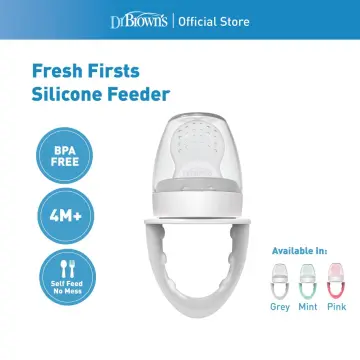 Dr. Brown's Designed to Nourish, Fresh Firsts Silicone Feeder, Mint & Gray,  2 Count