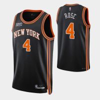 【NOV】 เสื้อผ้าบาสเกตบอลที่ร้อนแรงที่สุด 20-21 Hot Pressed Basketball Mens Jersey New York Knicks 4 Derrick Rose Retro City Edi