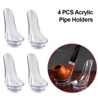 4 Pcs Acrylic Pipe Simple Holder Stander Rack for Classic Wooden Pipes Cigarettes Support Cigar Base Smoking Accessories Gift Pipes