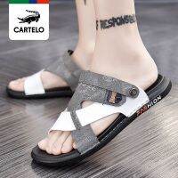 Cartelo crocodile mens slippers 2022 new dual-use sandals for men to drive outside and wear beach summer casual sandals shoes