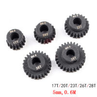 2PCS 17T 20T 23T 26T 28T 0.6M 5mm เพลาโลหะเกียร์มอเตอร์ Shaft Pinion ปรับเปลี่ยนชิ้นส่วนสำหรับรุ่น DIY HSP 1/10 RC รถรุ่น-final1