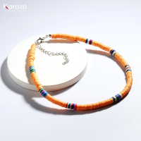 Korozo เครื่องประดับ Bohemian สร้อยคอดินเผาง่ายสไตล์ประจำชาติ Hand-Made สตริงเครื่องปั้นดินเผาสีสร้อยคอห่วงโซ่สำหรับสตรี