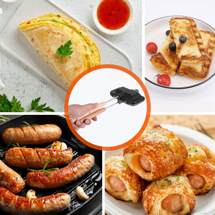 Hot Sandwich Maker, Hot Dog Toaster, Double-Sided Sandwich Baking Pan,  Double Sided Frying Pan, Grilled Cheese Maker 