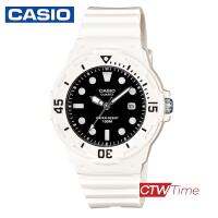 Casio Standard นาฬิกาข้อมือผู้หญิง สายเรซิ่น  รุ่น LRW-200H-1EVDF (เรือนขาว/หน้าดำ)