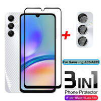 ฟิล์ม Samsung ฟิล์มกันรอยหน้าจอ3 In 1สำหรับ Tutup Lensa Kamera Galaxy A05 A05S 05 S A 05 A25 SamsungA25 SasmungA05 SamsungA05S ชัดเจนแบบ HD ขอบสีดำด้านหน้าสติกเกอร์คาร์บอนไฟเบอร์