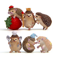 6ชิ้นล็อต Japanes Kawai Hedgehog ของเล่นเรซิ่น Action Figure ของเล่น DIY ของเล่นเด็กคริสต์มาส Toys