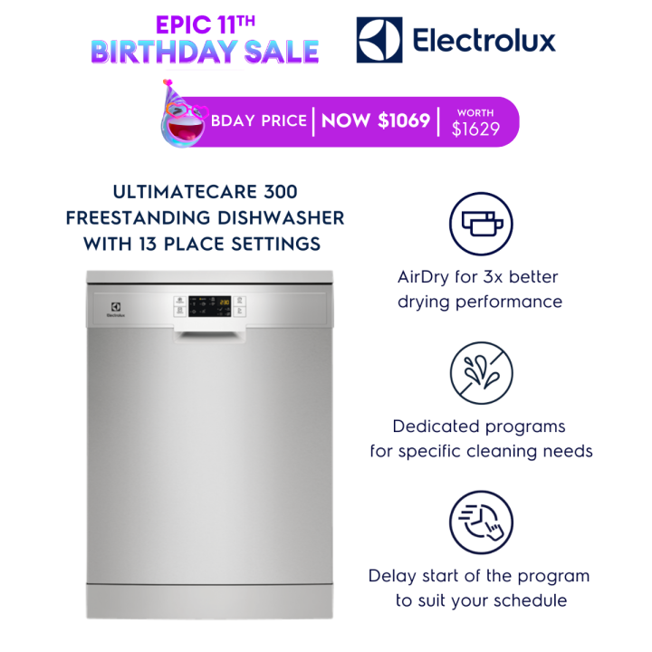 Electrolux ESF5512LOX UltimateCare 300 Freestanding Dishwasher with 13
