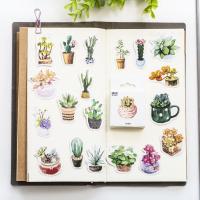 50pcs/ Pack Cute Succulents Cactus Diary Sticker Pack Decorative Stationery DIY Craft Stickers Seal Labels Stickers Labels