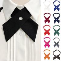 QianXing Shop 1pc Cross Bow Ties for Men &amp; Women Solid Business Casual Cross Tie Formal Dress Collar Cross Bowtie