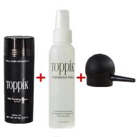 ชุดผงไฟเบอร์Toppik Hair สีดำ+ สเปรย์toppik +หัวพ่น ( ได้ 3 อย่าง) ปิดผมบาง หัวล้าน ผมบาง ผลิตใหม่ 27.5กรัม