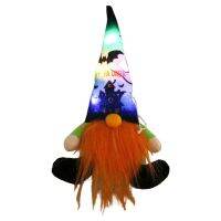 ฮาโลวีน Gnome พร้อมไฟ LED ตุ๊กตาแฮนด์เมด Gnomes สวีเดนนั่ง Tomte ขายาว Nordic Figurine