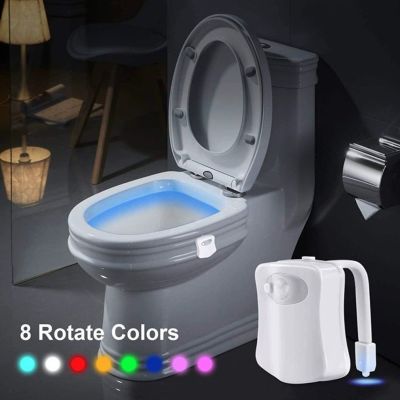 8 Colors Toilet Night Light PIR Motion Sensor Toilet Lights LED Washroom Night Lamp Toilet Bowl Lighting For Bathroom Washroom Bulbs  LEDs HIDs