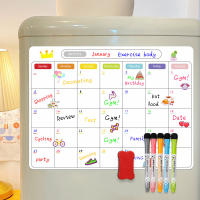 Dry Erase Fridge Magnetic Calendar - White Board for Refrigerator Wall Home Kitchen Decor