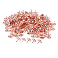 200Pcs Rose Gold Metal Upholstery Nails Jewelry Case Box Drum Sofa Decorative Tacks Stud Pushpin Doornail Fastener 11*11 11*17mm