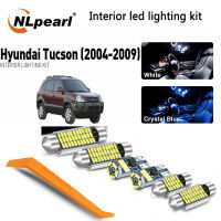 NLpearl Canbus LED สำหรับภายในรถยนต์ Light ชุดเหมาะสำหรับฮุนได Tucson 2004-2009ยานพาหนะแผนที่ประตูโดม Trunk Light ป้ายทะเบียนรถโคมไฟอุปกรณ์ตกแต่งรถยนต์