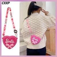 CXXP ซิลิโคนทำจากซิลิโคน กระเป๋าตุ๊กตาบาร์บี้ สีชมพูอมชมพู รูปหัวใจ กระเป๋าสะพายข้างผู้หญิง แบบพกพาได้ พร้อมสายคล้องไหล่ กระเป๋าใส่เหรียญคาวาอี้ ของขวัญสำหรับเด็ก