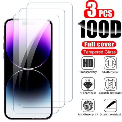 3PCS Tempered Glass For iPhone 14 12 11 15 Pro Max 13 Mini XS Max 7 8 Plus SE2 Screen Protector for iPhone 14 Plus 14 Pro Max