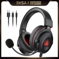 EKSA 3in ชุดหูฟังเล่นเกมเซอร์ราวด์1หูฟังแบบมีสายสำหรับ PC /Xbox/ PS4 PS5 7.1รอบทิศทางพร้อมไมค์ครอบหู Dawmhq168หูฟังแล็ปท็อป