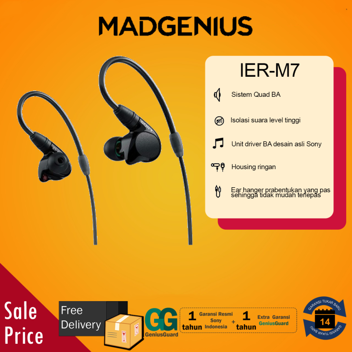 Sony Original IERM7 / IER M7 / IERM7 Black Quad Balanced Armature In