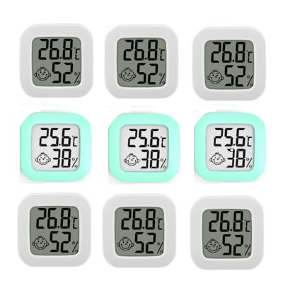 9Pcs Mini Indoor Digital Hygrometer Set Room Humidity Gauge Meter LCD Display Temperature Humidity Sensor