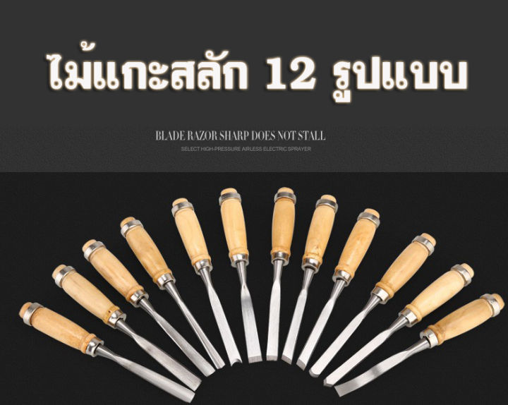 ชุดไม้แกะสลัก-มีดแกะสลัก-ชิ้นชุดสิ่วแกะสลักไม้มีดเครื่องมือช่างไม้-12-ชิ้น-ของแท้ร้านleesuperluckyshop-ส่งจากไทยออกใบกำกับภาษีได้