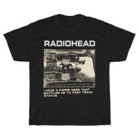 Lanbo Clothing} เสื้อยืดพิมพ์ลาย Radiohead สำหรับวินเทจผู้ชายเสื้อยืดลำลองฤดูร้อนเสื้อแขนสั้นผ้าฝ้าย100เสื้อยืดร็อคสตรีทแวร์เสื้อยืด Y2K