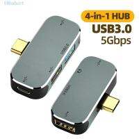 HUBERT Type-C Hub Adapter HDMI-Compatible Multifunction USB Extender USB2.0/USB3.1 3.55mm Jack Fast Charging Laptop Splitter