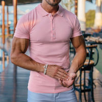 （Ready Stock）? Mens Summer Casual Wear Trendy Polo Shirt Solid Color Mens Short Sleeve Cool Top Mens Sports Baseball Uniform YY