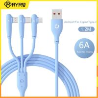 [3C electronic digital]  RYRA 3 In 1 66W สายข้อมูลโทรศัพท์มือถือแบบข้องอนเร็ว iphone สายข้อมูลไมโคร USB Type C สำหรับ iPhone 14 Xiaomi 13 Samsung