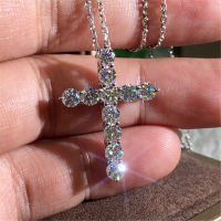 20212020 Fine Lab Diamond cz Cross Pendant Real 925 Sterling Silver Party Wedding Pendants Necklace For Women men moissanite Jewelry