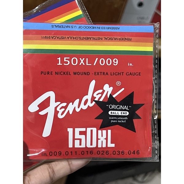 hot-สินค้าขายดีมากๆๆๆ-สายกีตาร์ไฟฟ้าชุดสตริง-1-6-สตริง-009-040-fender-ซองสีแดง