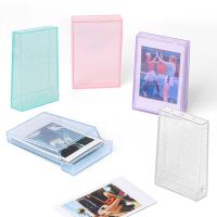 INS Transparent Giltter Photos Storage Box 3 Inch Mini Instax Photos Photocard Holder Flip Name Card Holder Photo Frame Album Card Holders