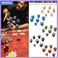 MUMU 7Pcs/Set ของขวัญ สำหรับ TRPG DND หลายแง่มุม เกมกระดาน ชุดลูกเต๋า ของเล่นเพื่อความบันเทิงยามว่าง อุปกรณ์เสริมเกม