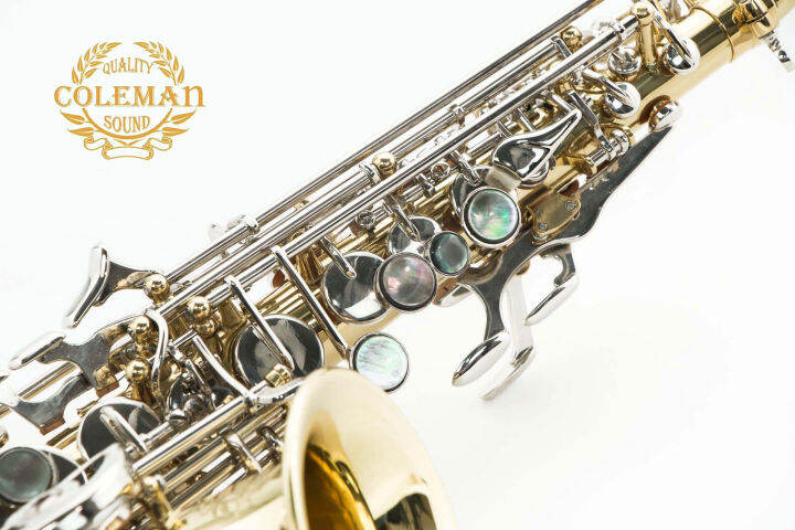 แซกโซโฟน-saxophone-curved-soprano-coleman-cl-333s-clear-lacquered-nickel-keys