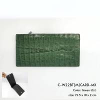 Prang Crocodile Leather Long Bi-fold Wallet / Card Holder กระเป๋าสตางค์ สองพับยาว ใส่บัตร หนังจระเข้ C-W22BT(M)CARD-MX