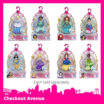 Disney Princess Small Dolls (Moana, Tiana, Ariel, Cinderella, Pocahontas,  Merida, Belle, Rapunzel, Jasmine, Mulan, Snow White or aurora) Assortment  Children Toys, Gift for Girls ages 3 years and above