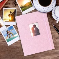 3-inch Instant Picture Case Cotton Hemp 208 Pockets Mini Instant Picture Album Waterproof Strap Design for Photo Business Card  Photo Albums