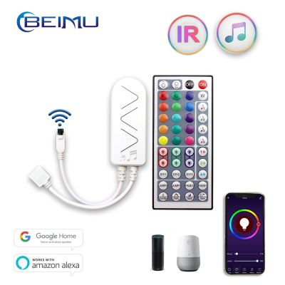 ตัวควบคุม Rgb Wifi รีโมตควบคุมเพลง Dc 5-12V ซิงค์เพลงด้วยรีโมท44ปุ่มควบคุมแอปสำหรับแถบไฟ Led Rgb