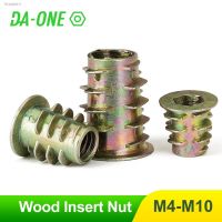 ▲▫ 10/25/50Pcs M4 M5 M6 M8 M10 Zinc Alloy Thread For Wood Insert Nut Flanged Hex Drive Head Internal Threads Furniture woodwork Nut