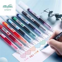 ETHTY 8Pcs ออฟฟิศสำหรับทำงาน ที่มีคุณภาพสูง เครื่องเขียนสเตชันเนอรี 8สี 0.5มม. ปลายปากกาละเอียด ปากกาสำหรับเขียน ปากกาของเหลวตรง ปากกาเจล ปากกาโรลเลอร์บอล