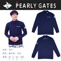 ☎❇PEARLY GATES จุดเสื้อผ้าผู้ชายสำหรับคนรักกอล์ฟญี่ปุ่นและเกาหลีใต้คอกลมสำหรับผู้ชายโชว์เสื้อกอล์ฟแบบบางแห้งเร็วเสื้อคอวีเปิดไหล่แฟชั่นยุโรปแขนยาว