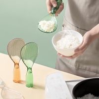 ✙ Cute Rice Spoon Standing Plastic Rice Cooking Scoop Non-stick Rice Spoon High Color Transparent Rice Spoon Kitchen Cooking Tools