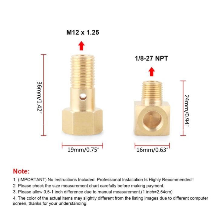 สต๊อกพร้อม-ใช้ได้กับสลักอะแดปเตอร์-สำหรับการเกจวัดความดันน้ำมันเชื้อเพลิงระบบหัวฉีด-m12x1-25กับ1-8-27-npt-อุปกรณ์แต่งรถยนต์อัตโนมัติ