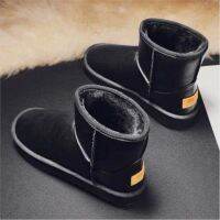 Middle Gang Winter Boots for Men Boots Plus Velvet Gray Black Leather Keep Warm Camel Mens Winter Shoes Quilted Snow Boots Men