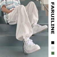 FARUILINE MEN406 22AW กางเกงคาร์โก้ ผู้ชาย กางเกงขากว้างสไตล์ญี่ปุ่น กางเกงคาร์โก้ผ้าฝ้าย INS