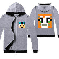 Dan TDM Stampy Catเด็กซิปเสื้อแขนยาวHooded Coatเสื้อกันหนาวเด็กHoodie Zipper Jacket Coat C1418เสื้อผ้าเด็กใส่ลำลองสำหรับฤดูใบไม้ร่วงฤดูหนาวหลวมเสื้อคาร์ดิแกนกีฬา