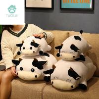 TWCEJE168ที่นอนตุ๊กตาสัตว์น่ารักของขวัญสำหรับเด็ก Boneka Mainan หมอนตกแต่งบ้านนิ่มตุ๊กตาผ้ากำมะหยี่นอนอยู่ของเล่นตุ๊กตาวัวตุ๊กตาวัว