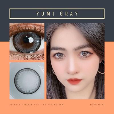 พร้อมส่งคอนแทคเลนส์รุ่น Yumi Gray/Brown บิ๊กอายตาโต(Montra lens)