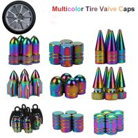 4PCS Neon lights Color Aluminum Car tire valve caps Bullet design Car Truck Air Port Cover Tire Rim Valve Wheel Stem Cap Wheel Covers